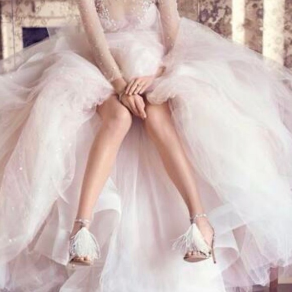 Feather and crystal embellished heels New! Free shipping:) - Picture 3 of 10